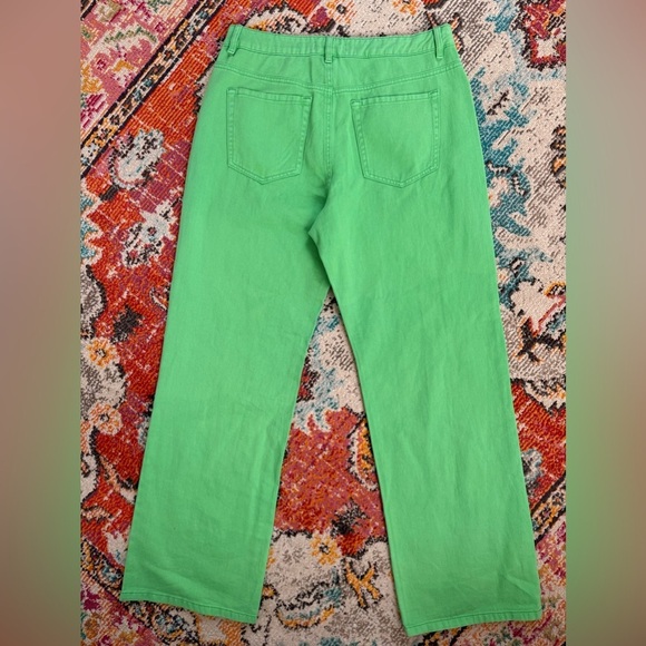 Garage Womens Wide Leg Jeans in Vibrant Green - Picture 5 of 6